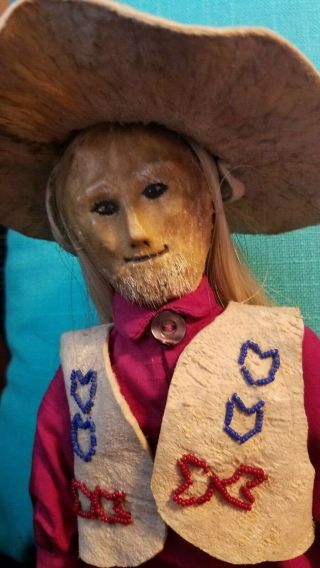 Antique Leather Trader Doll Native American Indian Plains