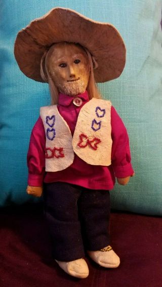 Antique Leather Trader Doll Native American Indian Plains 3