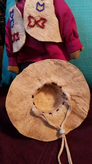 Antique Leather Trader Doll Native American Indian Plains 5