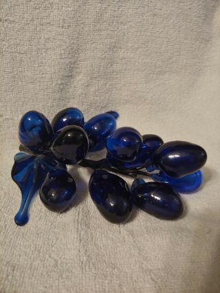 Vintage Glass Cobalt Blue Grape Cluster