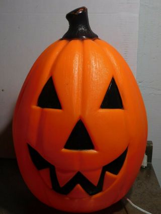 Vtg Empire 22 " Halloween Pumpkin Jack O Lantern Fang Blow Mold Yard Decoration