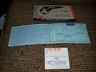 Rate Vtg Early Pan Am American Airlines Luggage Tag Paa Pan Am Wings Logo Ticket