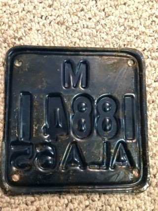 1965 Alabama Motorcycle License Plate (Paint) 3
