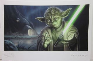 Done For Now You Are By Jon Siva Star Wars Yoda Numb.  Ltd.  Edition Print 34/125