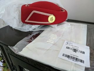 Emirates Cabin Crew Hat And Scarf,  Official Authentic Uniform Medium