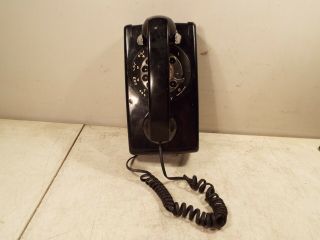 Vintage Western Electric Black Rotary Dial Wall Mount Phone - Bell System