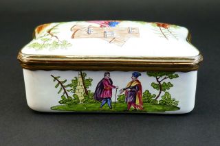 1780 ANTIQUE 18thC GEORGIAN STAFFORDSHIRE BILSTON ENAMEL TRINKET TABLE SNUFF BOX 7