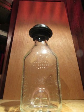 Vintage Medical Aspf Glass Bottle - Volume - 1000 Ml - Pyrex - Made In U.  S.  A