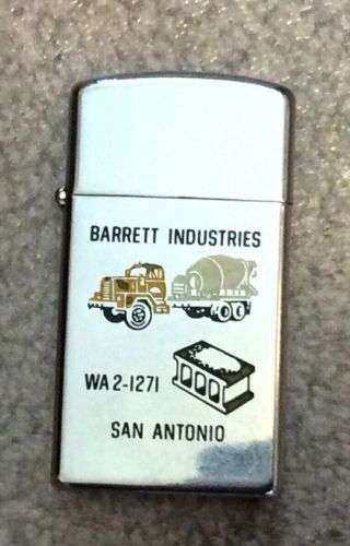 Vintage Zippo Collectible Lighter Barrett Industries San Antonio