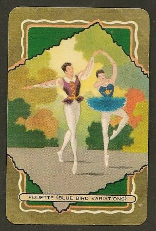 Vintage Coles Swap Card Named Ballet Ballerina Fouette (blue Bird Variations)