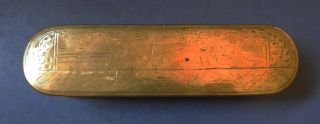 Dutch Brass & Copper Oval Oblong Tobacco Box - 18th Century