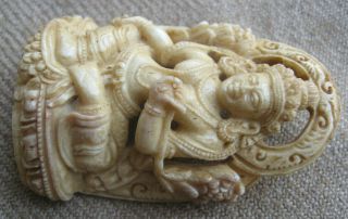 Antique Master Qality Handmade Yak Bone Green Tara Rupa,  Nepal 3