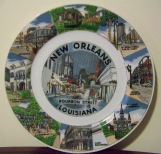 Orleans Louisiana Souvenir Plate Bourbon Street Brennan 