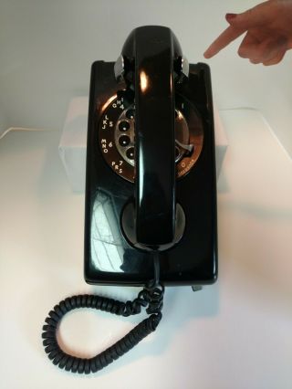 At&t Black Rotary Dial Wall Mount Phone