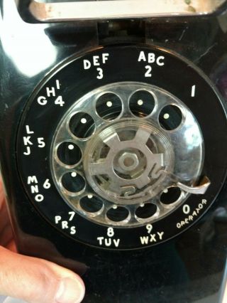 AT&T Black Rotary Dial Wall Mount Phone 7