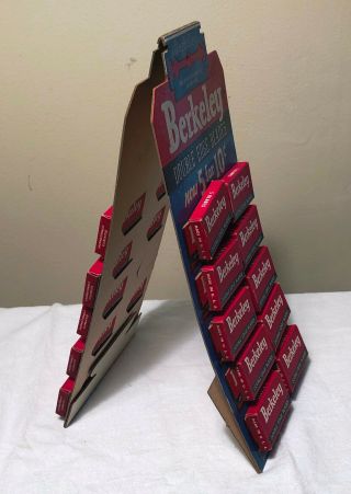 Vintage Store Display W/ 20 Packs Of Berkeley Double Edge Razor Blades