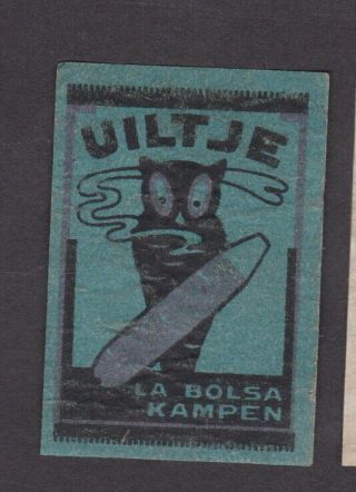 Ae Old Matchbox Label Holland Zzzz21 Cigars Uiltje Owl