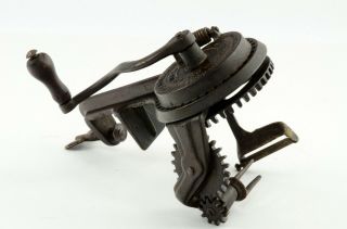Antique F.  W.  Hudson Improved Cast Iron Apple Parer Peeler Corer Pat Dec 2nd 1862