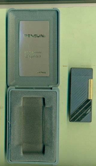 Penguin Vintage Metallic Gas Lighter Japan