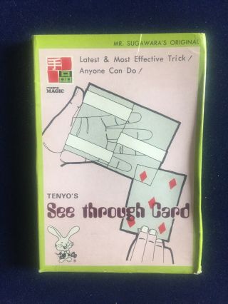 Tenyo See Through Card T - 77 Vintage Magic Trick 1976 & Instructions 3