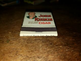 1940s Vintage JOHN RUSKIN Cigar I.  Lewis Mfg Co.  Newark NJ Matchbook 4