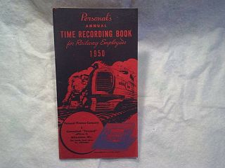 1950 Time Recording Book For Railroad Employees,  Personal Finance Co.  Train