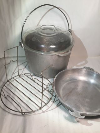 Guardian Service Cookware Cast Aluminum Kettle Oven Canning Pot 12 Quart & Fryer