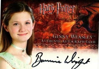 Harry Potter And The Goblet Of Fire Ginny Weasley Autograph Card