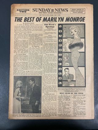 1963 July 7 Sunday News Ny Newspaper The Best Of Marilyn Monroe Pgs 1 - 28