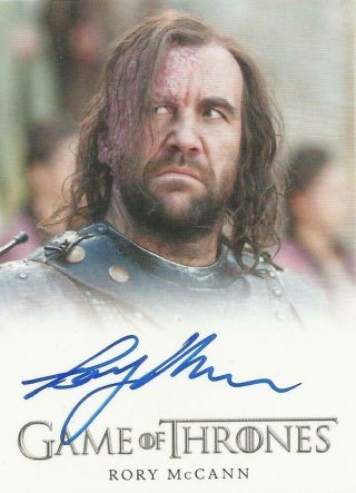 Game Of Thrones Season 3 - Rory Mccann " Sandor Clegane " Autograph Card