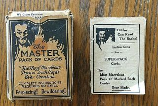 Vintage Magic Playing Cards Instructions The Master Pack Of Cards