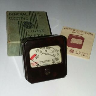 Vintage G.  E.  Light Meter To Measure A Surface By Footcandles 1st Model 8dw40y1