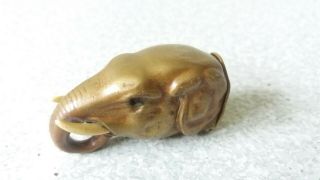 Antique Brass Elephant Match Vesta Case