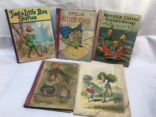 5 - Vintage Late 1800’s - Early 1900’s Children’s Books Nursery / Mother Goose