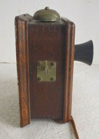 Antique Western Electric Inter - phone telephone intercom oak wall 2
