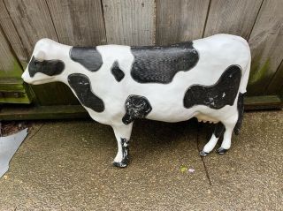 Vintage Union Blow Mold Cow Holstein Dairy Cow Signed Don Featherstone
