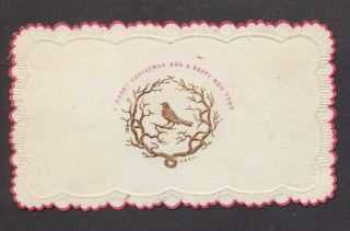 C5501 Small Victorian Layton Xmas Card: Robin 1860s