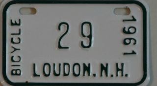 1961 Hampshire License Plate Nh Tag Bicycle