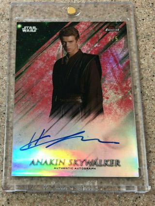 2018 Topps Finest Star Wars Hayden Christensen As Anakin Skywalker Autograph 2/5