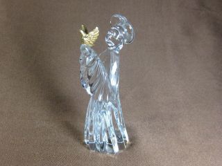 Gorham Germany Crystal Nativity Figurine Angel With Dove 5 1/4 " Tall
