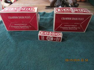 11 Champion X Spark Plug - Ford Model T Nos All In Boxes And 2 Display Boxes