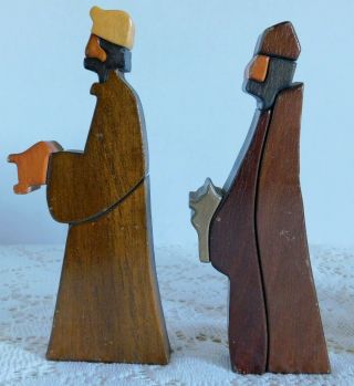Vintage Puckane Crafts Ltd.  Ireland Handmade Signed Wood Nativity Set Folk Art 5