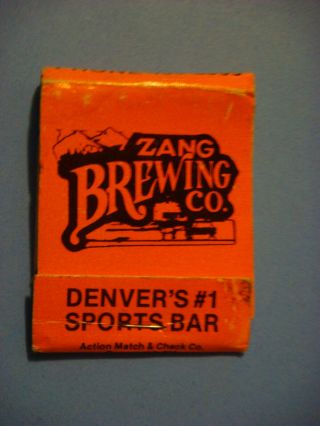 1990s Matches Matchbook Zang Brewing Co Denver 