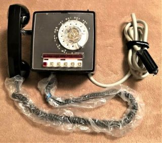 Gte Automatic Electric Type 186 Six Button Wall Telephone Black Rotary Dial