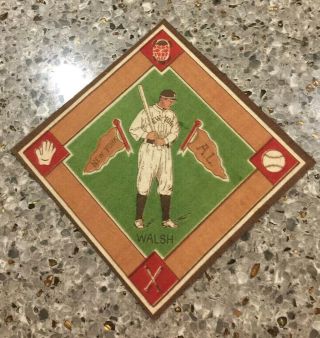 Jimmy Walsh 1914 B18 Baseball Blanket York Al,  Green If,  Red Bases Ex