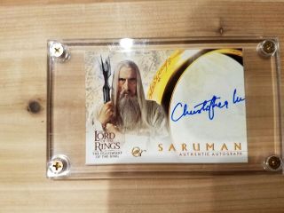 Lord Of The Rings Fellowship Of The Ring Christopher Lee Saruman Autograph Tops