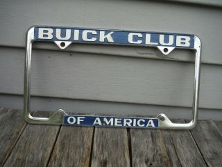 Vintage Buick Club Of America License Plate Frame Metal Neat Nr