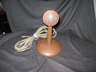 Vintage Astatic Biscuit Microphone W/ Stand And Cable,  All.