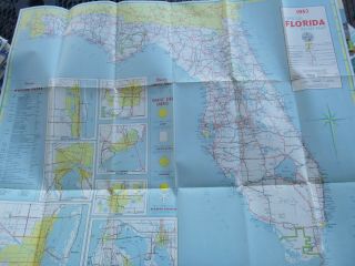 1953 Florida road map Official state highway 3