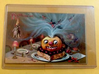 Antique Vintage Halloween Postcard Devils Pumpkin Witches Tuck 